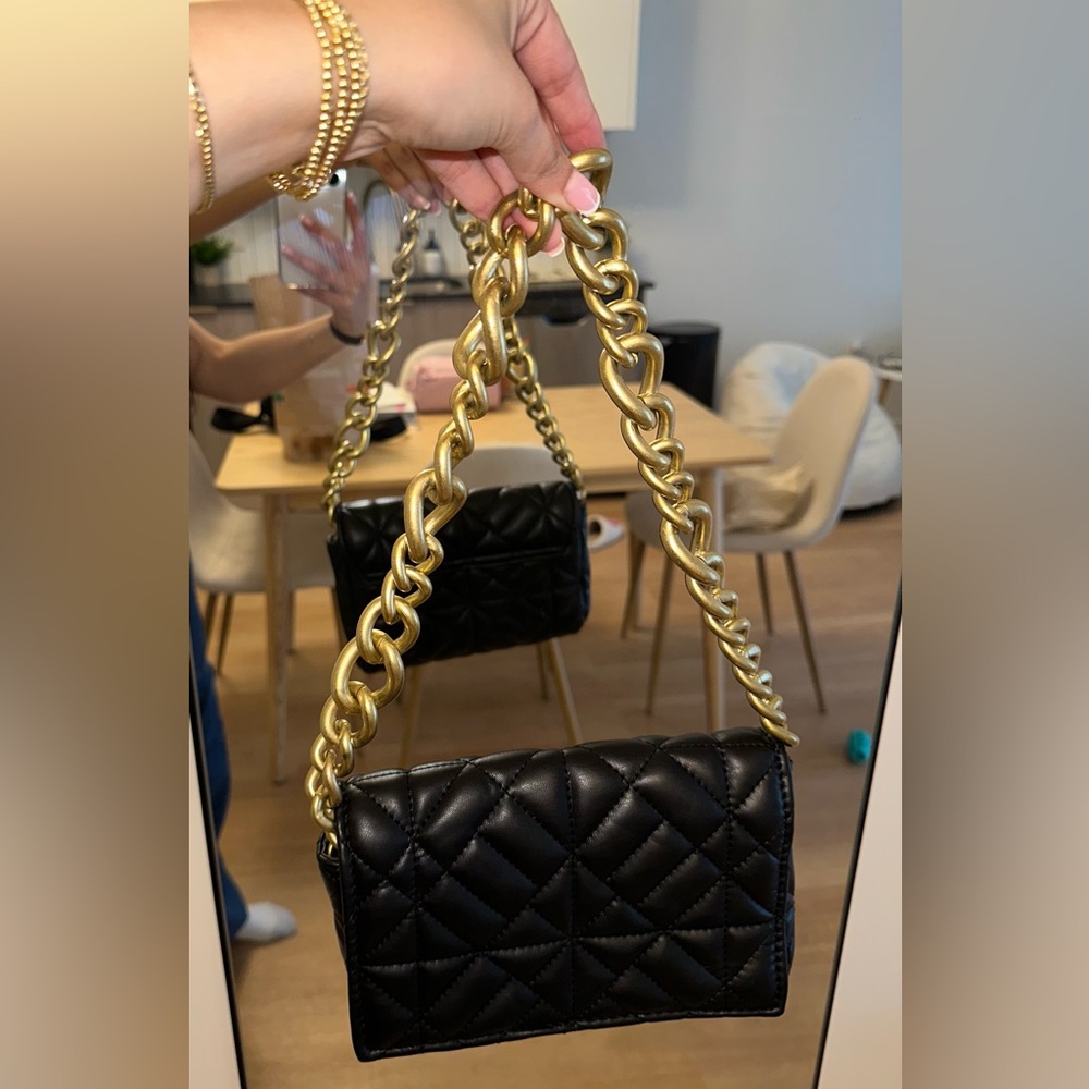 Black quilted bag